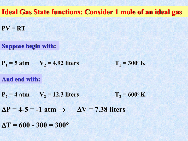ideal gas state functions consider 1 mole of an ideal gas
