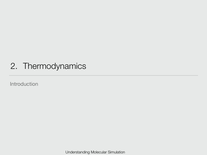 2 thermodynamics