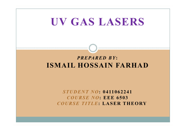 uv gas lasers