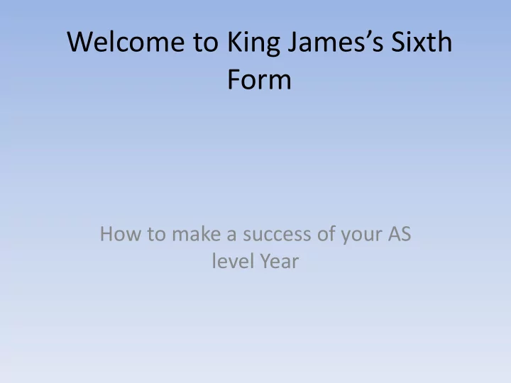 welcome to king james s sixth