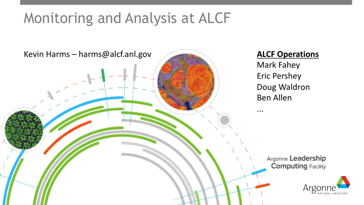 monitoring and analysis at alcf