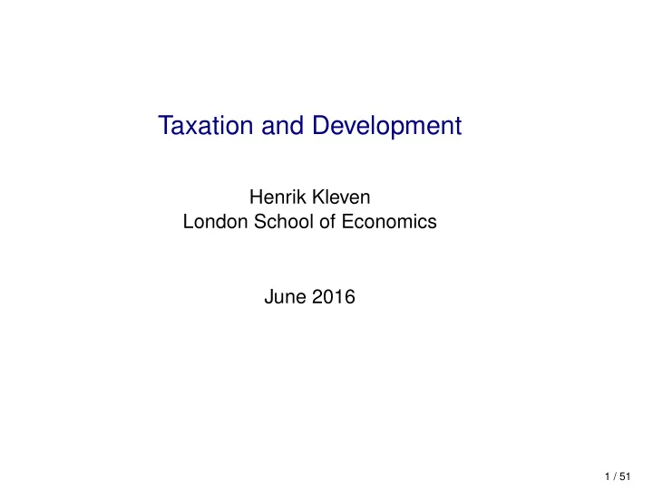 taxation and development