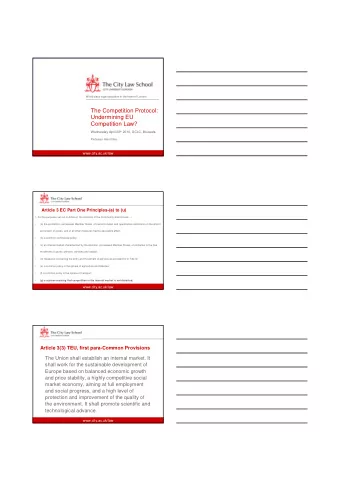 The Competition Protocol:  Undermining EU  Competition Law? Wednesday April 28 th 2010, GCLC,