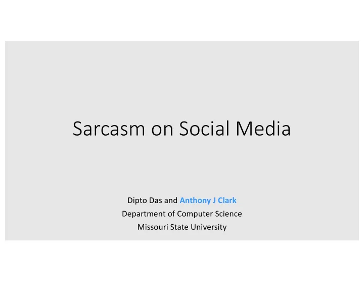 sarcasm on social media