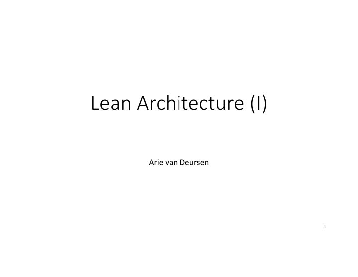lean architecture i