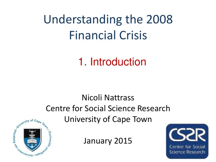 financial crisis