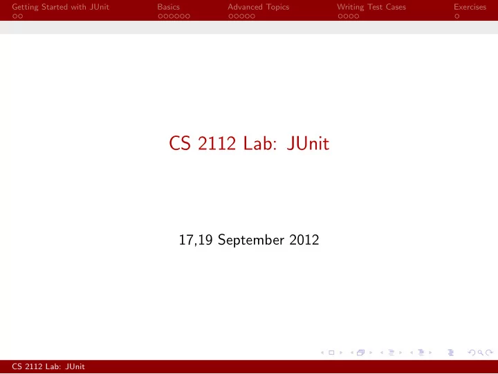 cs 2112 lab junit