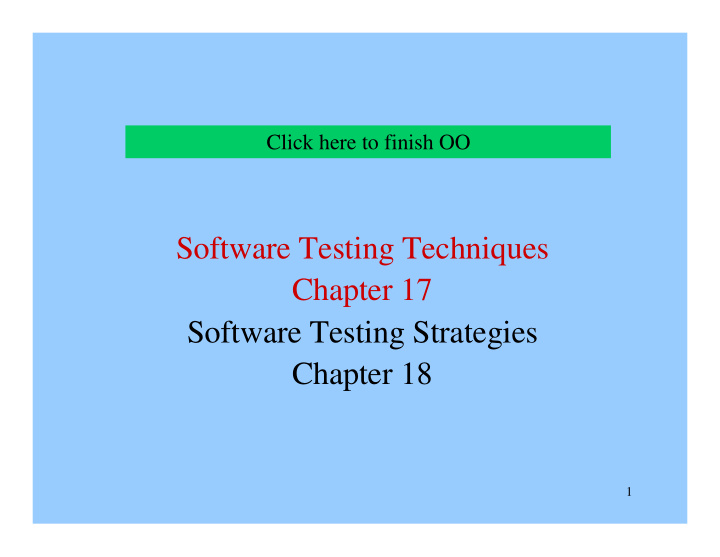 software testing techniques chapter 17 software testing
