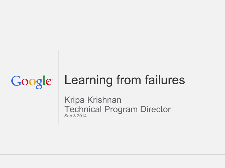 learning from failures