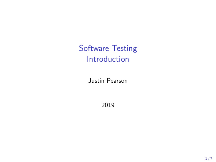 software testing introduction
