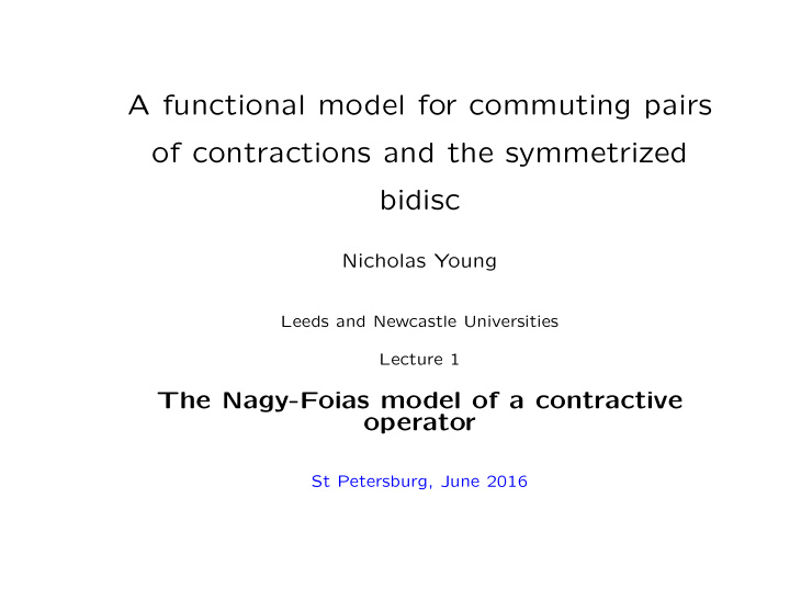 a functional model for commuting pairs of contractions