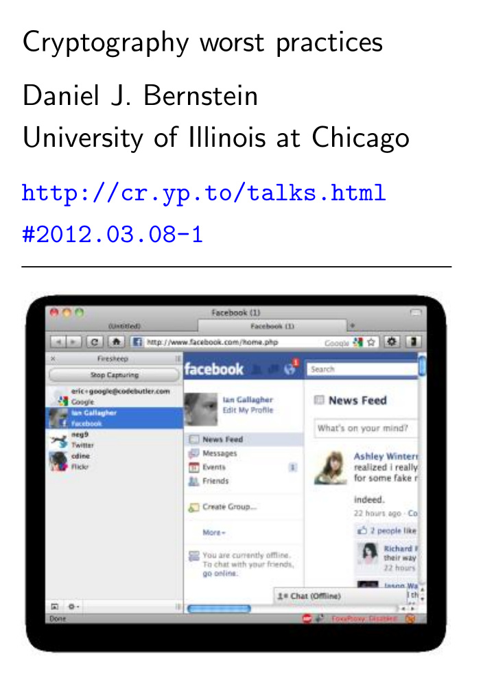 cryptography worst practices daniel j bernstein
