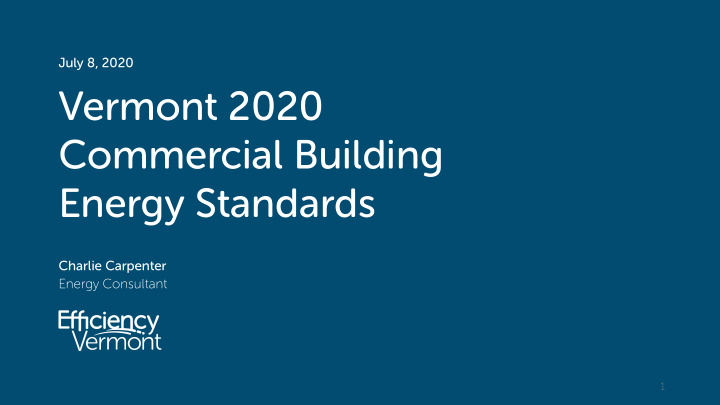vermont 2020 commercial building energy standards