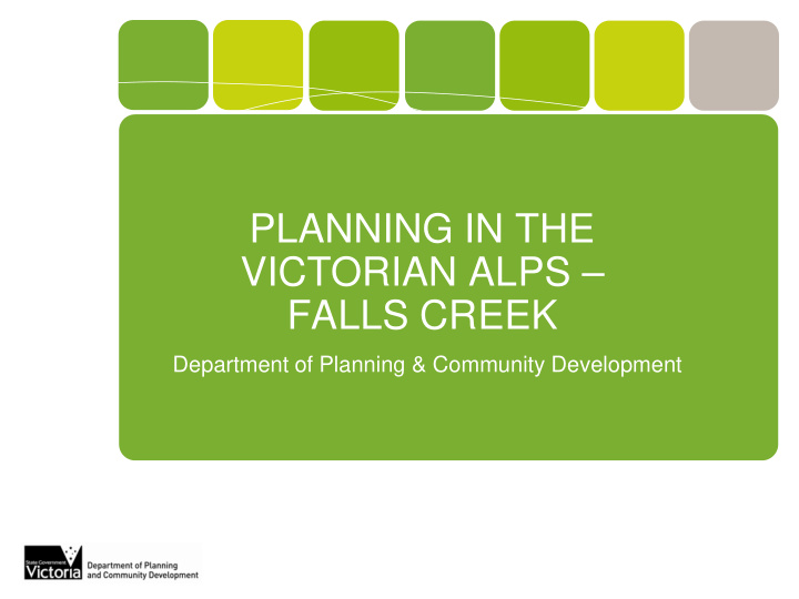 planning in the victorian alps falls creek