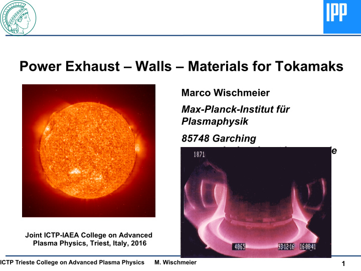 power exhaust walls materials for tokamaks
