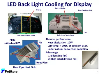 LED Back Light Cooling for Display  Back of Display  Display  Heat Pipe Heat Sink  LED  Back view
