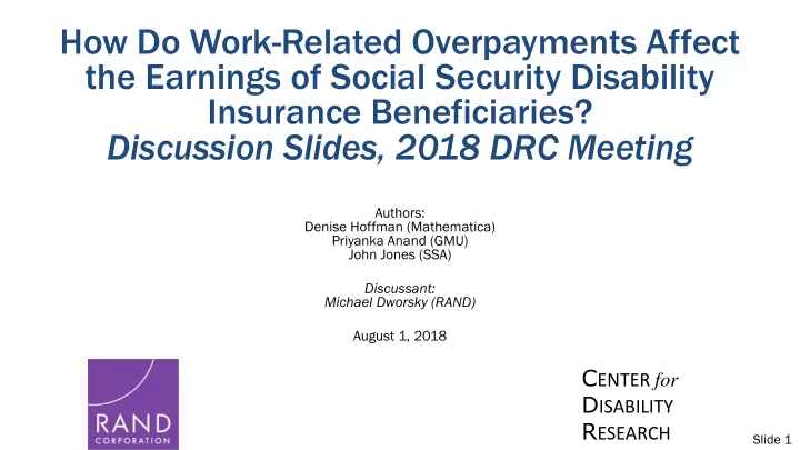 how do work related overpayments affect