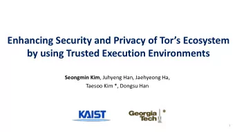Enhancing Security and Privacy of Tors Ecosystem  by using Trusted Execution Environments