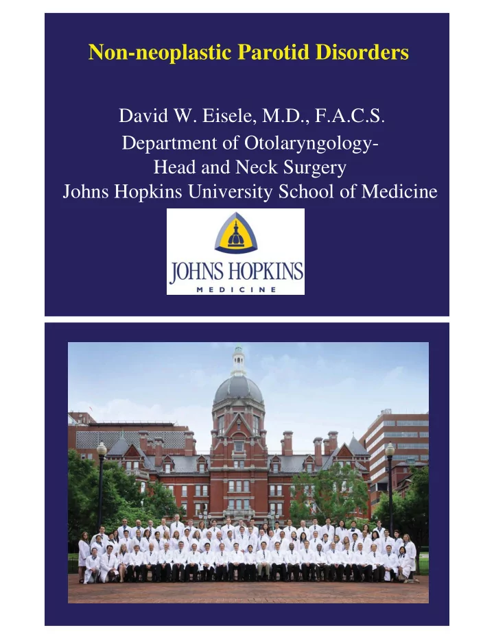 non neoplastic parotid disorders