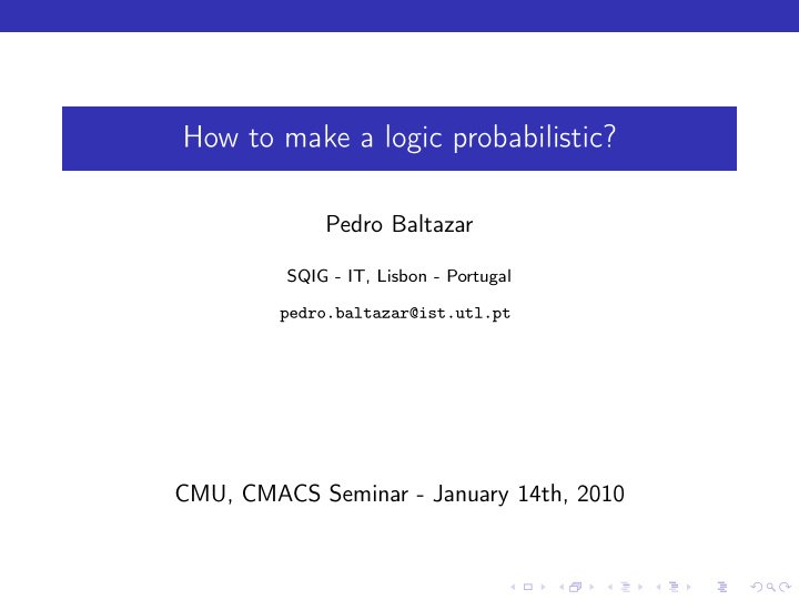 how to make a logic probabilistic