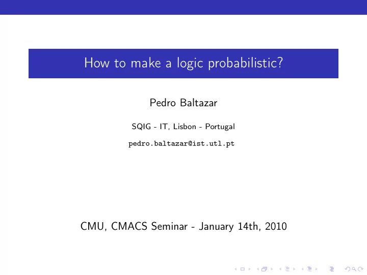 how to make a logic probabilistic