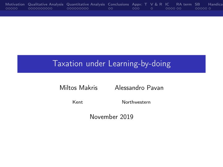 taxation under learning by doing