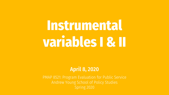 instrumental variables i ii