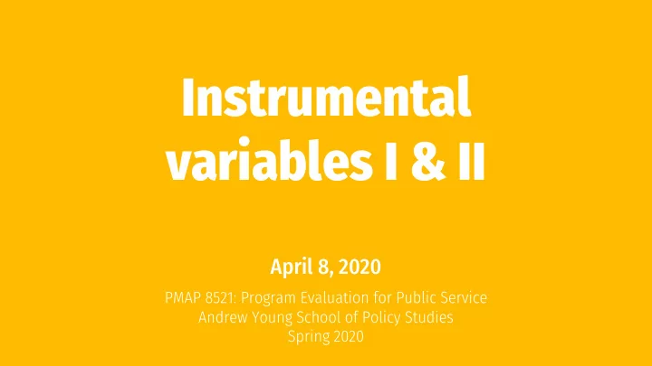 instrumental variables i ii