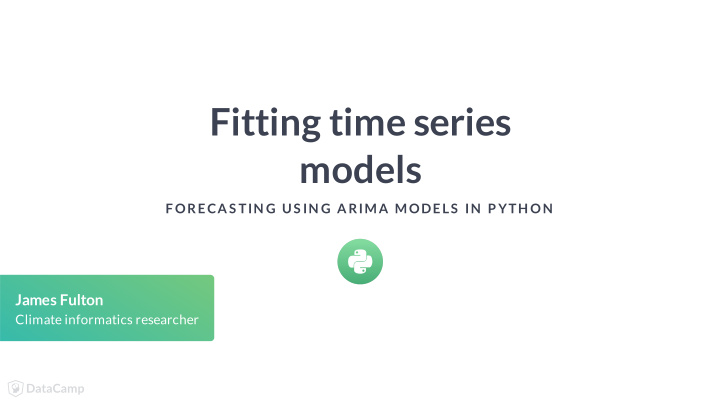 fitting time series models