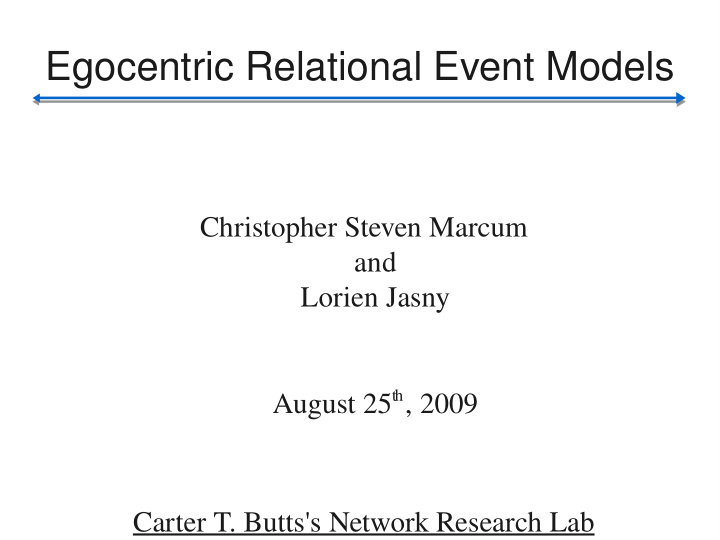 egocentric relational event models