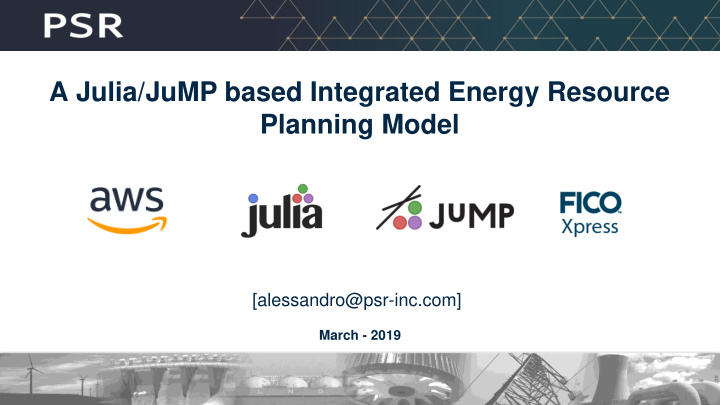 a julia jump based integrated energy resource planning