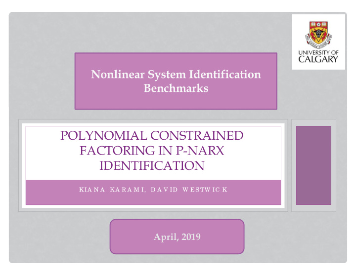 polynomial constrained factoring in p narx identification