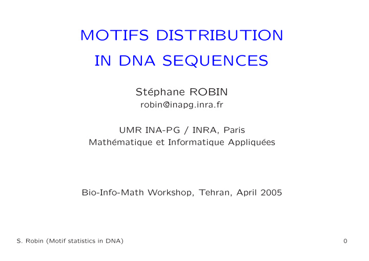 motifs distribution in dna sequences