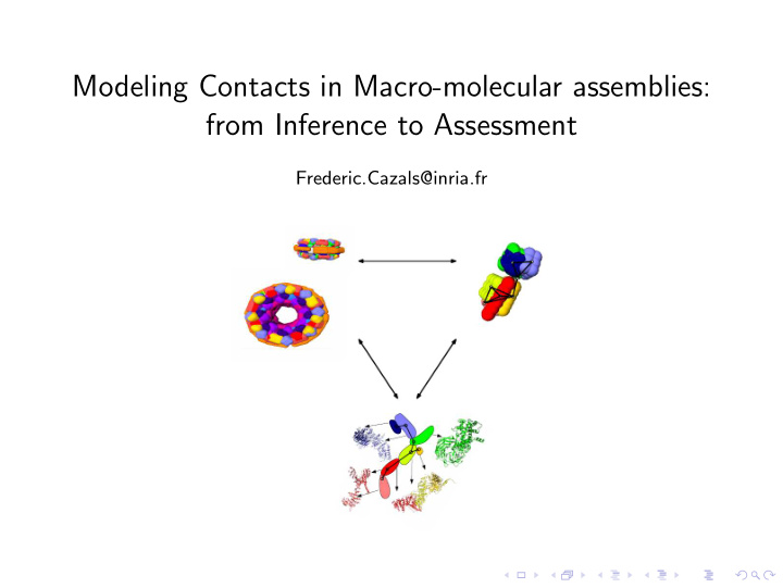 modeling contacts in macro molecular assemblies from