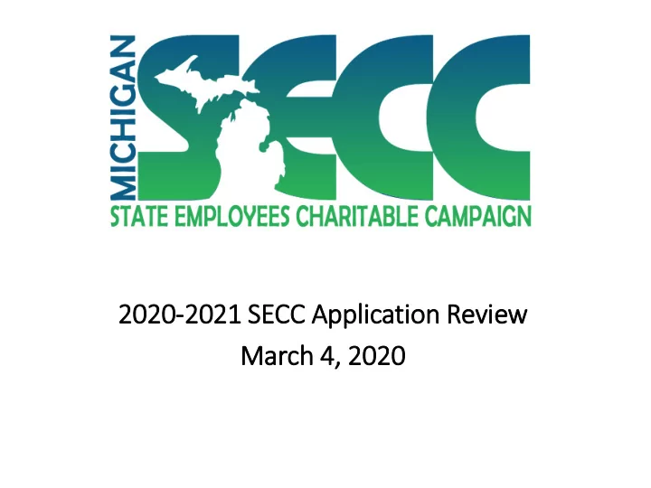 2020 020 2021 secc a applicati tion r review march 4 4 2