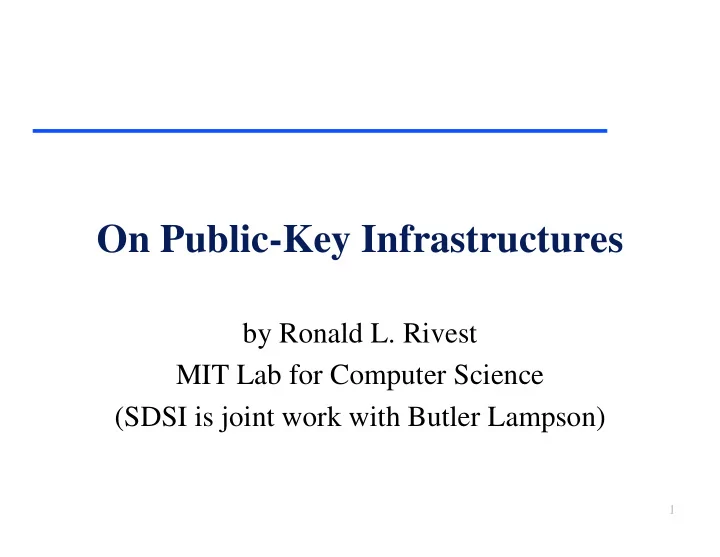 on public key infrastructures
