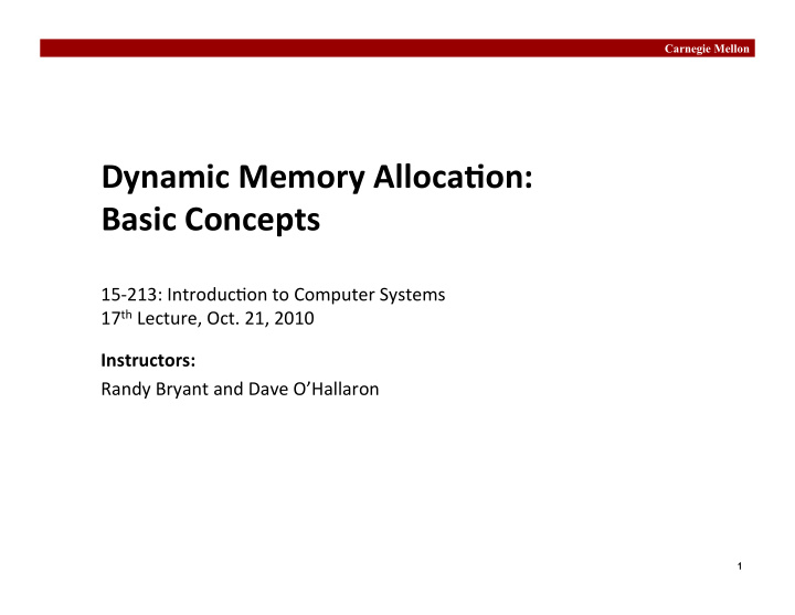 dynamic memory alloca on basic concepts 15 213