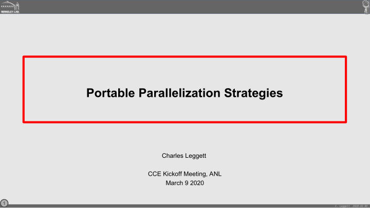 portable parallelization strategies
