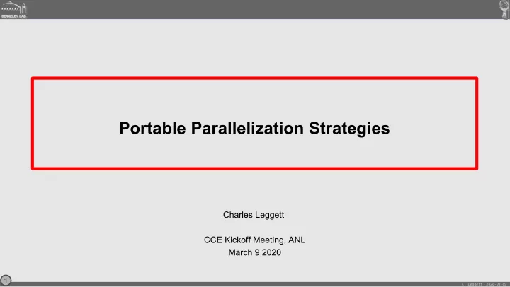 portable parallelization strategies