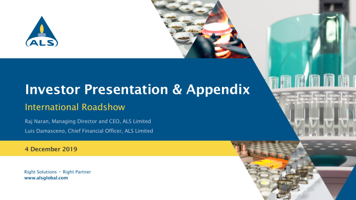 investor presentation amp appendix