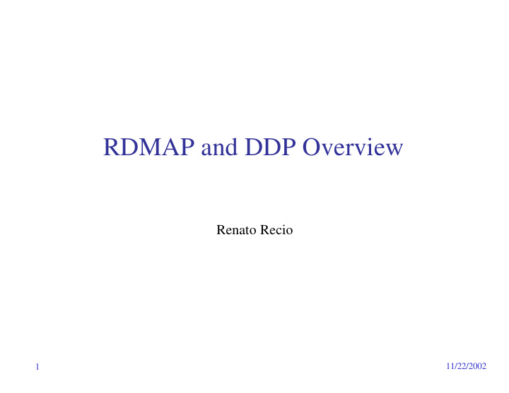 rdmap and ddp overview