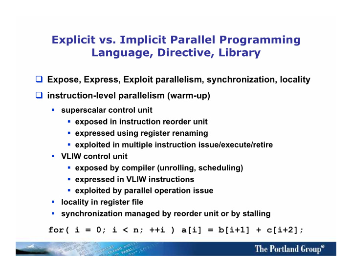 explicit vs implicit parallel programming language