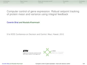 Computer control of gene expression: Robust setpoint tracking  of protein mean and variance using