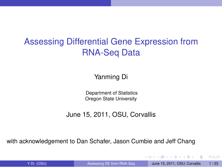 assessing differential gene expression from rna seq data