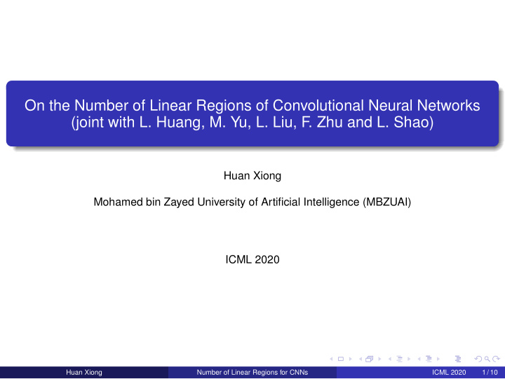 on the number of linear regions of convolutional neural
