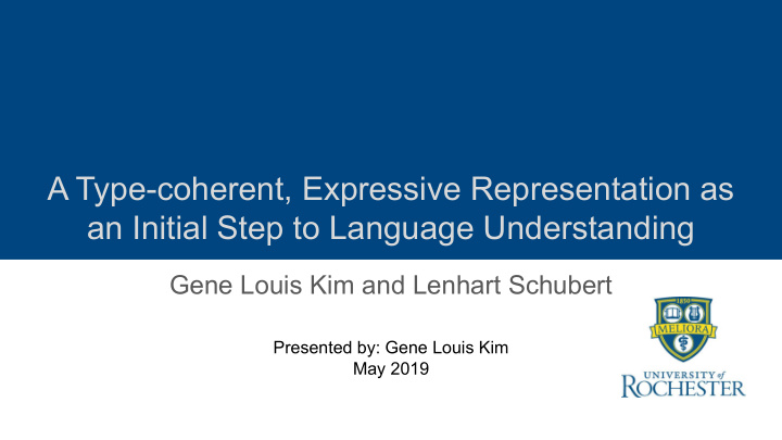 a type coherent expressive representation as an initial