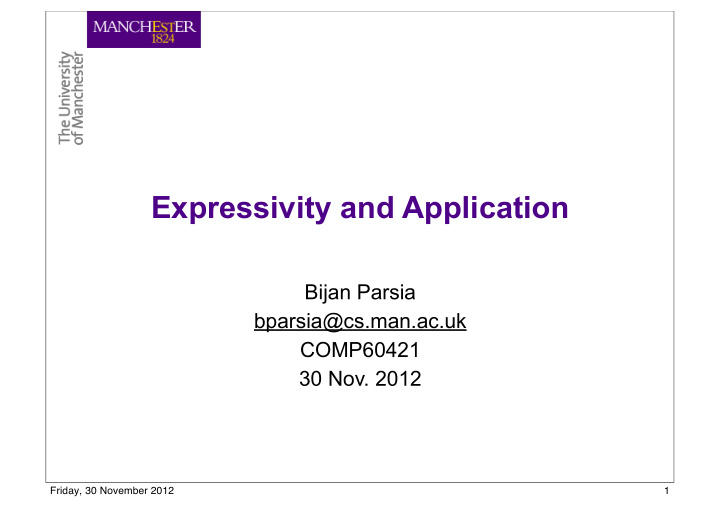 expressivity and application