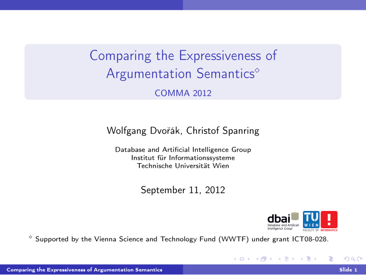 comparing the expressiveness of