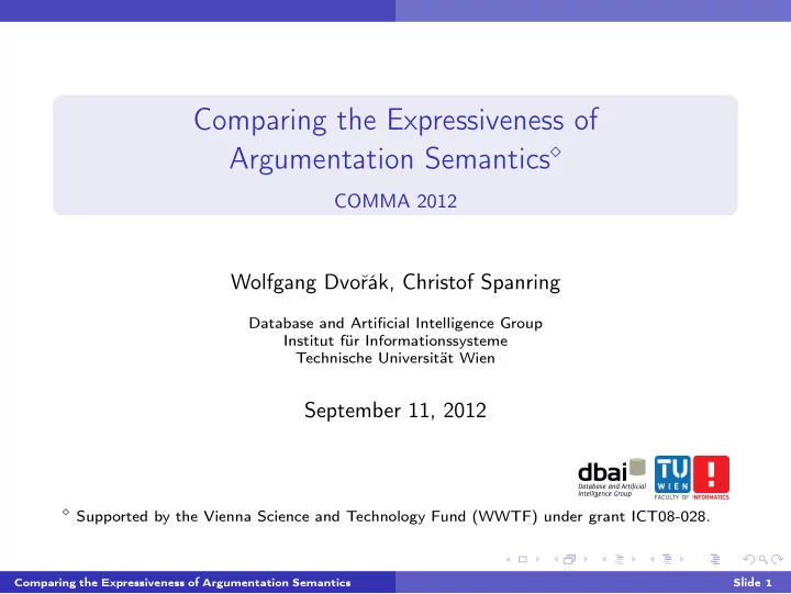 comparing the expressiveness of