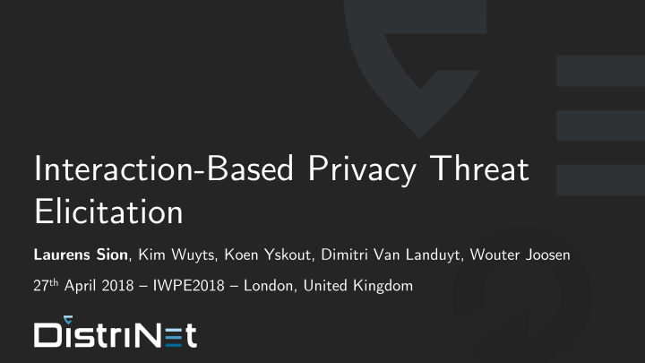 interaction based privacy threat